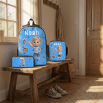 Personalized 3D-Style Character Artwork Photo Backpack Lunch Bag Pencil Case Set with Name Back to School Birthday Gift for Kids Students