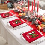 Personalized 100% Cotton Christmas Snowman Initial Table Napkin with Name Table Decor Christmas Gift for Family