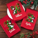 Personalized 100% Cotton Christmas Snowman Initial Table Napkin with Name Table Decor Christmas Gift for Family