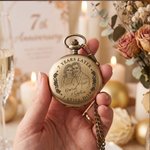 Personalized I Still Do Rose Romantic Photo Design Pocket Watch with Names and Year Anniversary Birthday Gift for Mom Wife Couple