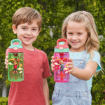 Personalised Lucky 3D-Style Artwork Cartoon Character Photo 16 oz Water Bottle with Name and Straw Daily Use Birthday Back to School Gift for Kids