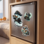 Personalised Cartoon Halloween Cruise Rubber Duck Fridge Magnet with Name Stateroom Decor Halloween Party Gift for Family Friends Travel Lovers