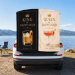 Personalized Queen King of Happy Hour Couple Quick‑Dry Magnetic Beach Towel with Name  Anniversary Valentine's Day Gift for Lovers
