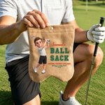 Personalised Photo Cartoon Golf Player Name Golf Ball Bag Sack with 2 Golf Balls and 4 Tees Golf Accessories Birthday Gift for Golfer Golf Enthusiasts