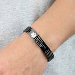 Custom Medical Emergency ID Alert Stretch Bracelet for Men | with Engraved Text, Gift for Epilepsy Diabetes Allergy Patient