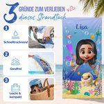 Personalisiertes 3D-Taucher Strandtuch mit Namen Meerestier | saugfähig | Turnbeutel optional | Sommer Geburtstag Geschenk für Kinder Familie Freunde