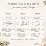 Slice Into a Lifetime of Sweet Memories - Personalised Engraved Names and Date Cake Cutting Set Wedding Bridal Shower Gift