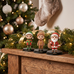Personalized 3D Photo Christmas Santa Figurine with Text and Wooden Base Festive Decor Christmas Gift for Family Friends