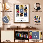 Personalised Photo Canvas Prints with Name Warm Minimalist Wall Displays Father's Day Birthday Gift for Dad Family