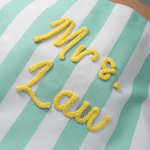 Personalised Multicolour Plush Embroidery Striped Canvas Tote Bag with Text Back to School Teacher Appreciation Week Teacher's Day Gift for Teacher