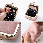 Personalised Pearl Effect Initial Birth Flower Portable PU Leather Mini Jewellery Case with Kiss Lock and Name Daily Use Birthday Gift for Women