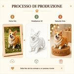 Statuetta 3D personalizzata con foto dell'animale domestico e nome, ornamento commemorativo o decor per casa - Regalo per amanti di animali