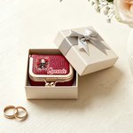 Personalized Birth Flower Skull PU Leather Mini Jewelry Box with Name and Kiss Lock Daily Use Birthday Gift for Girls Women Goth Enthusiasts