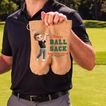 Personalised Photo Cartoon Golf Player Name Golf Ball Bag Sack with 2 Golf Balls and 4 Tees Golf Accessories Birthday Gift for Golfer Golf Enthusiasts
