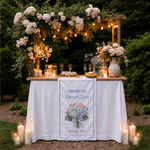 Personalized Wedding Bouquet Table Runner with Name and Date Wedding Party Anniversary Gift for Newlyweds