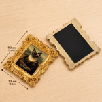 Personalised Oil-Painting Style Pet Portrait Art Vintage Frame Fridge Magnet with Name Birthday Adoption Anniversary Gift for Pet Lover Owner