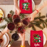 Personalized 100% Cotton Christmas Snowman Initial Table Napkin with Name Table Decor Christmas Gift for Family