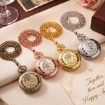 Personalized I Still Do Rose Romantic Photo Design Pocket Watch with Names and Year Anniversary Birthday Gift for Mom Wife Couple