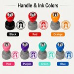 Personalised Cartoon Teacher Portrait Multicolour Self-Inking Stamp with Title Surname and Text Teacher's Day Appreciation Birthday Gift for Teachers