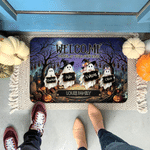 Personalized Ghost Family Pumpkin Pattern Anti‑Slip Doormat with 1-6 Names Home Decor Halloween Gift for Family Member