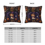 Personalised Retro Halloween Witch Hat Pet Photo Cushion Cover with Name and Text Cute Festival Home Decor Halloween Party Gift for Pet Lover