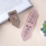 Gepersonaliseerde Geboorte Bloemen Boeket Multicolor PU lederen magnetische bladwijzer Clip met naam lezen boek Club Verjaardagscadeau voor liefhebbers van boeken