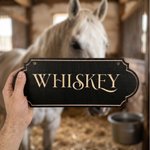 Personalised Antique-Style Frame Horse Silhouette Design Horse Stall Sign with Engraved Name New Horse Arrival Housewarming Gift for Horse Lover