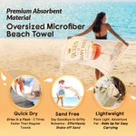 Personalized Queen King of Happy Hour Couple Quick‑Dry Magnetic Beach Towel with Name  Anniversary Valentine's Day Gift for Lovers