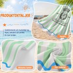 Personlig snabbtorkande strandhandduk randig pool club design med familjenamn badlakan för sommarstuga och familjepresent