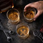 Personlig «I Fix Shit»-design: Gammeldags 10 oz whiskyglass med navn – bursdags- og jubileumsgave til far, ektemann eller mann