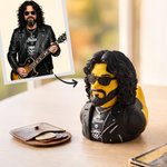 Personalized 3D Printed Funny Portrait Yellow Duck with Photo Desk Decor Birthday Gift for Family Friends Duck Lovers