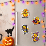 Henkilökohtainen Halloween-aiheinen pieni keltainen ankka -jääkaappimagneetti, jossa on nimi – jääkaapin koriste, Halloween-lahja lapselle, perheelle tai ystävälle