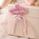 Personalized Ballet Skirt Star Dance Competition Acrylic Wand with Name and Text Flower Decor Dance Recital Gift for Dancer