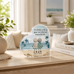Personalized Sea Glass Inspired Beach Friendship Heart-Shaped Acrylic Plaque with Text Birthday Gift for Sisters Friends Bestie