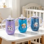 Personlig pipmugg med söta djurmotiv som enhörning 295 ml med namn och handtag för småbarn perfekt födelsedagspresent