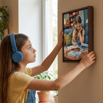 Personalized Oil Painting Style Reading Character Photo Canvas Prints with Text Home Wall Decor Ship from USA Birthday Housewarming Gift for Bookworms