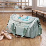 Personalized Cute Cartoon Ballerina Girl Multi-Compartment Travel Bag with Photo and Name Dance Class Birthday Gift for Ballet Lovers