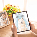 Personalised Watercolour Pet Photo Design Wooden Collar Frame with Name Home Decor Sentimental Memorial Sympathy Gift for Pet Owners Lovers