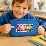 Personalised Colourful Crayon-Style Name Design Waterproof Stickers Daily Use Back to School Birthday Gift for Students Kids