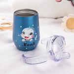 Personlig pipmugg med söta djurmotiv som enhörning 295 ml med namn och handtag för småbarn perfekt födelsedagspresent