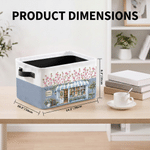 Personalized Birth Flower Bookstore Large Capacity Storage Basket with Name and Handle Daily Use Birthday Gift for Bookworms Book Lovers