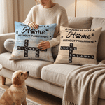 Personalized Home Paw Print Crossword Puzzle Art Throw Pillow Cover with Name Home Decor Birthday Gift for Pet Owners Lovers