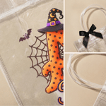 Personalized Halloween Witch Pumpkin Cartoon Kid Photo Transparent Bag with Name Holiday Party Birthday Gift for Boys Girls