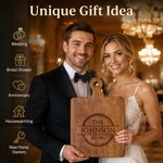 Personalisierte Holz graviert Monogrammed Reversible Käse Charcuterie Schneidebrett mit Griff Schiff aus USA Housewarming Hochzeit Geschenk für Familie