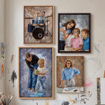 Personalised Oil Painting Style Teacher Portrait Canvas Prints with Name Wall Decor Ship from USA Teacher's Day Appreciation Gift for Teachers