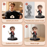 Personalized Magic Academy Theme Cartoon Character Photo 3D Figurine with Name Desk Decor Birthday Gift for Friends