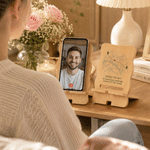 Personalized Map Green Waypoint Heart Symbol Where We Met Wooden Phone Holder with Address Daily Use Birthday Gift for Couple