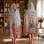Couverture à capuche personnalisée avec illustration en 3D représentant un personnage en train de lire, avec prénom et texte. Décoration d'intérieur et cadeau d'anniversaire pour les passionnés de lec