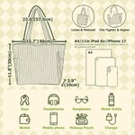 Personalised 3D-Effect Artwork Cartoon Teacher Character Large Capacity Tote Bag with Photo and Text Back to School Gift for Teachers Educators