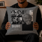 Personalized 5 Photos Soft Throw Pillow Cover with Name and Text Memorial Sympathy Gift for Loss of Loved One